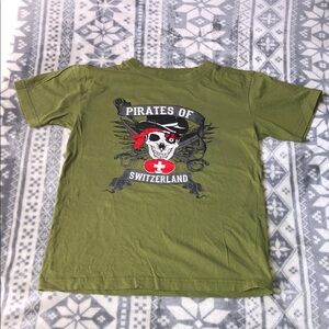 Pirates of Switzerland Olive Green Kids Graphic Tee